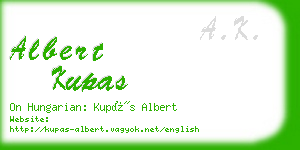 albert kupas business card